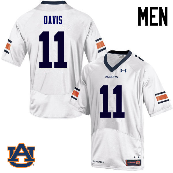 Men Auburn Tigers #11 Kyle Davis College Football Jerseys Sale-White